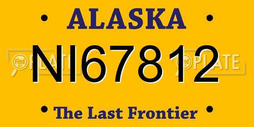 NI67812 Alaska License Plate