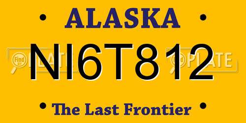 NI6T812 Alaska License Plate