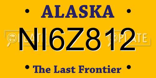 NI6Z812 Alaska License Plate