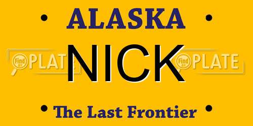 NICK Alaska License Plate