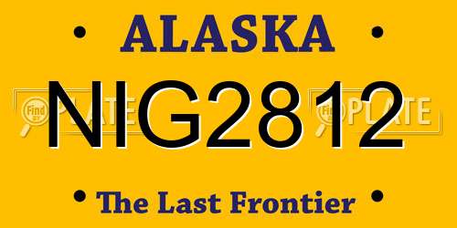 NIG2812 Alaska License Plate