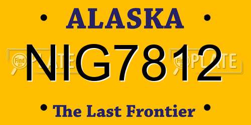 NIG7812 Alaska License Plate