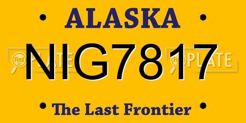 NIG7817 Alaska License Plate