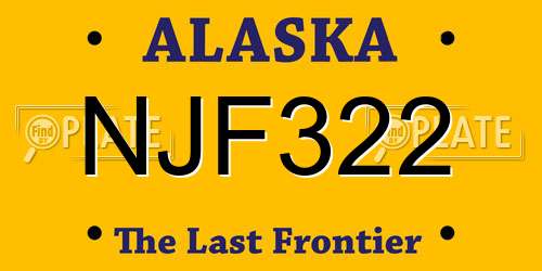 NJF322 Alaska License Plate
