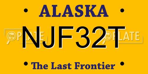 NJF32T Alaska License Plate