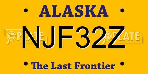NJF32Z Alaska License Plate