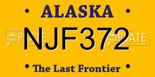 NJF372 Alaska License Plate