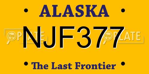 NJF377 Alaska License Plate