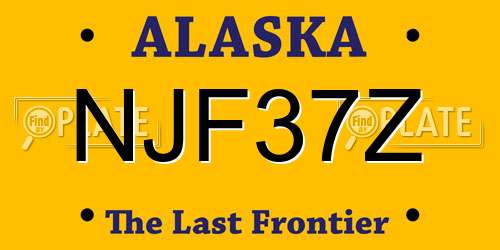 NJF37Z Alaska License Plate