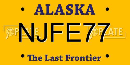 NJFE77 Alaska License Plate