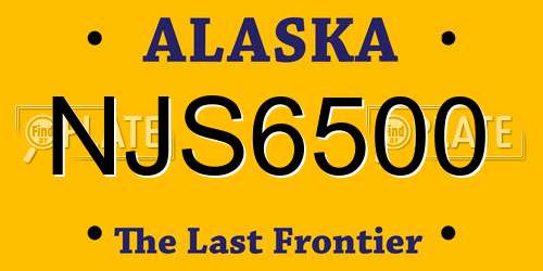 NJS6500 Alaska License Plate