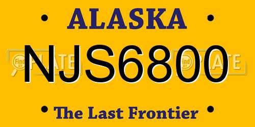NJS6800 Alaska License Plate