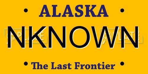 NKNOWN Alaska License Plate