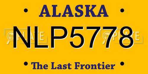 NLP5778 Alaska License Plate