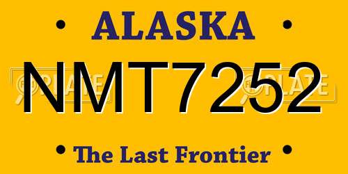 NMT7252 Alaska License Plate