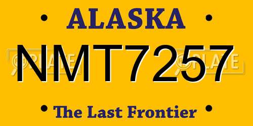 NMT7257 Alaska License Plate