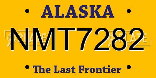 NMT7282 Alaska License Plate