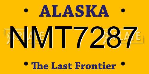 NMT7287 Alaska License Plate