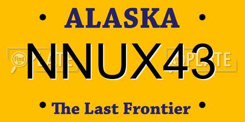 NNUX43 Alaska License Plate