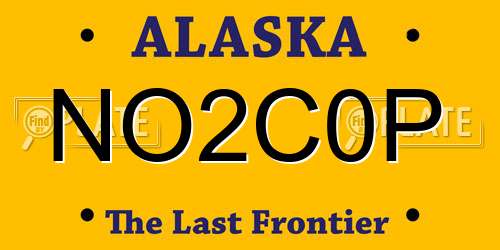NO2C0P Alaska License Plate