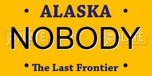 NOBODY Alaska License Plate
