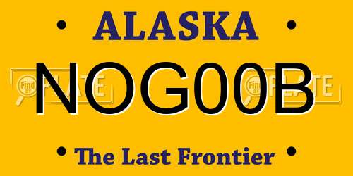 NOG00B Alaska License Plate
