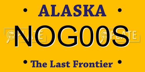 NOG00S Alaska License Plate