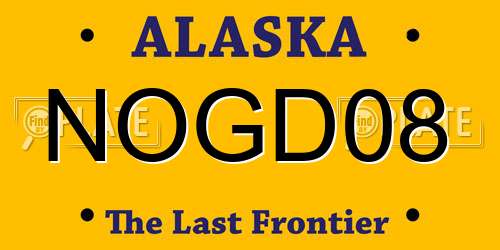 NOGD08 Alaska License Plate