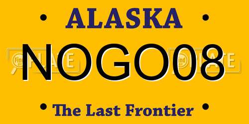 NOGO08 Alaska License Plate