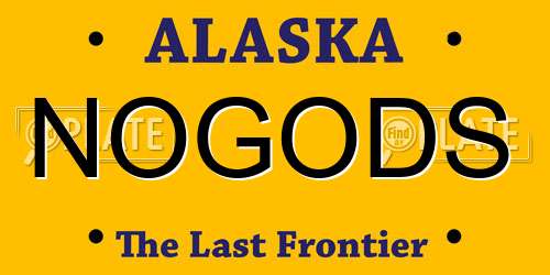 NOGODS Alaska License Plate