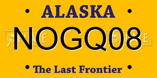 NOGQ08 Alaska License Plate