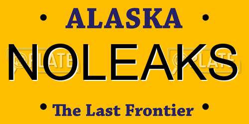 NOLEAKS Alaska License Plate
