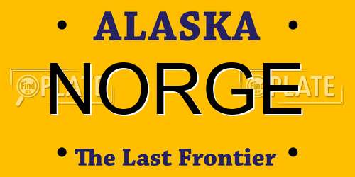 NORGE Alaska License Plate