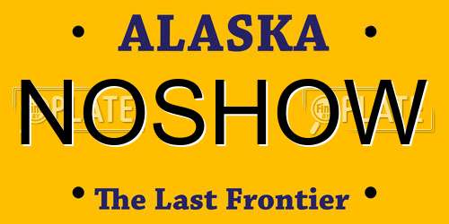 NOSHOW Alaska License Plate