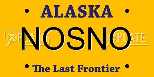 NOSNO Alaska License Plate