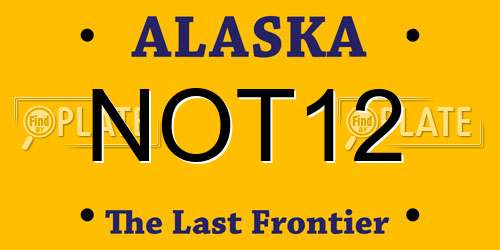 NOT12 Alaska License Plate