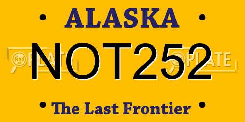 NOT252 Alaska License Plate