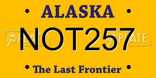 NOT257 Alaska License Plate