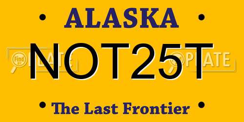NOT25T Alaska License Plate