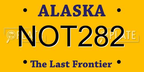 NOT282 Alaska License Plate
