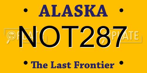NOT287 Alaska License Plate