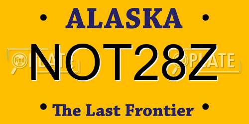 NOT28Z Alaska License Plate