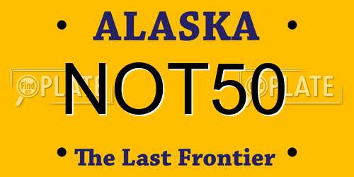 NOT50 Alaska License Plate