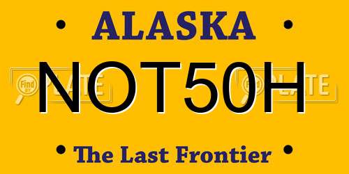 NOT50H Alaska License Plate