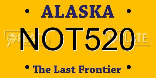 NOT520 Alaska License Plate