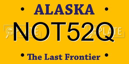 NOT52Q Alaska License Plate