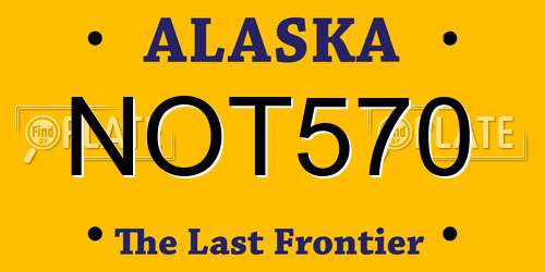 NOT570 Alaska License Plate