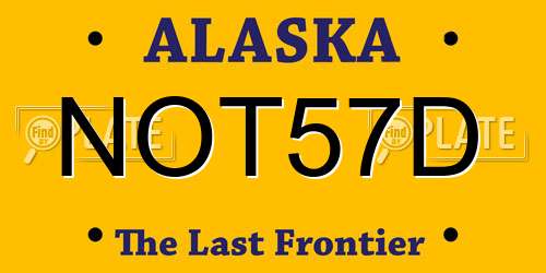 NOT57D Alaska License Plate