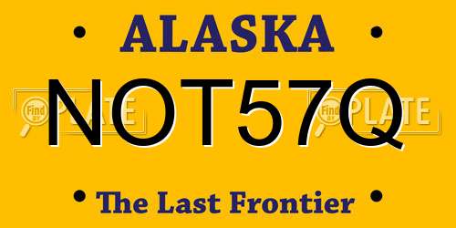 NOT57Q Alaska License Plate