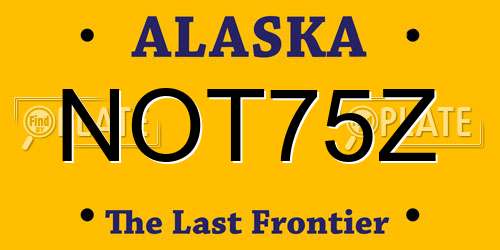 NOT75Z Alaska License Plate